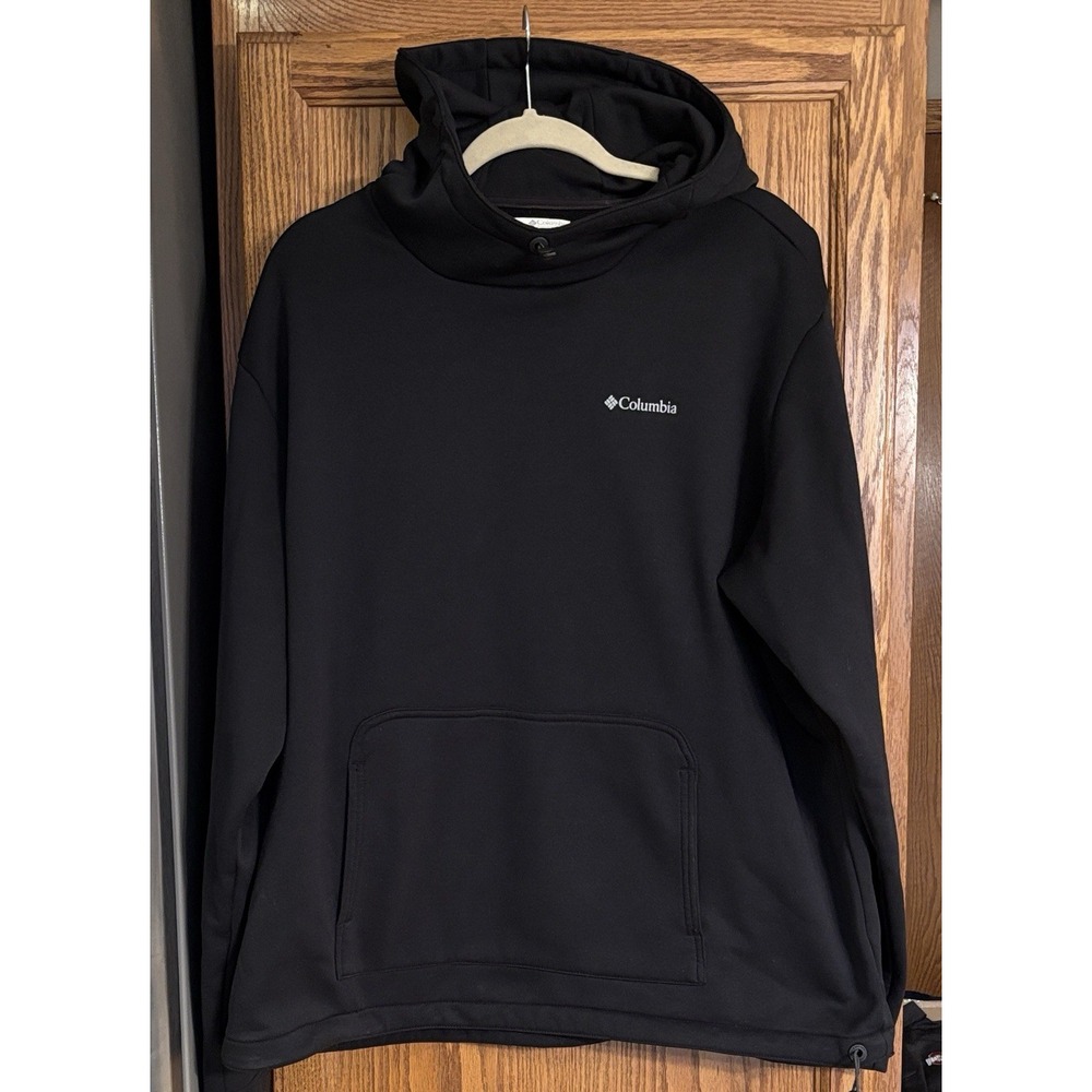Columbia Men's Black Pullover Hoodie XXL Logo Kangaroo Pocket